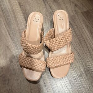 A New Day Women's Tan Woven Sandals Size 6 1/2